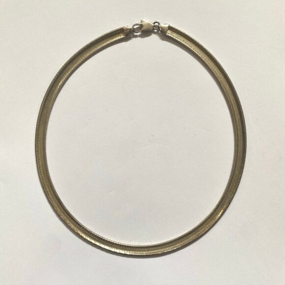 Vintage Sterling Silver Omega Chain Necklace 18 inches 36 grams 8mm Wide - Picture 6 of 8